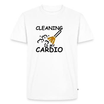 Cleaning Is My Cardio - Men's Premium Organic T-Shirt - white - Front - Nico (187cm)