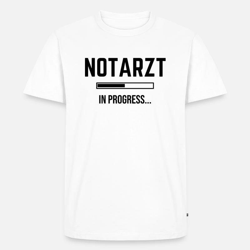 Notarzt In Progress - Männer Premium Bio T-Shirt - Weiß