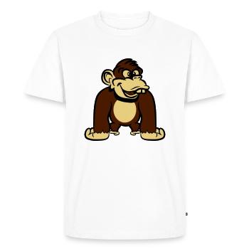 monkey funny goofy - Men's Premium Organic T-Shirt - white - Front - Nico (187cm)