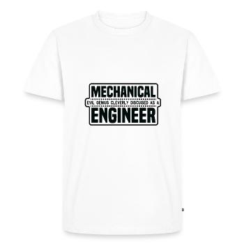 Ingénieur en mécanique - T-shirt Premium bio Homme - blanc - Devant - Nico (187cm)