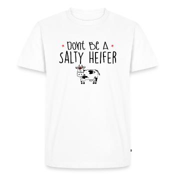 Dont Be A Salty Heifer Tree Animals Cute Mouth Lip - Men's Premium Organic T-Shirt - white - Front - Nico (187cm)