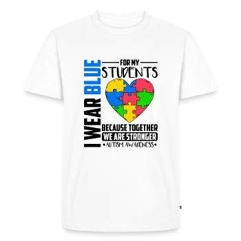 Autisme Autisme Autisme Autisme - T-shirt Premium bio Homme - blanc - Devant - Nico (187cm)