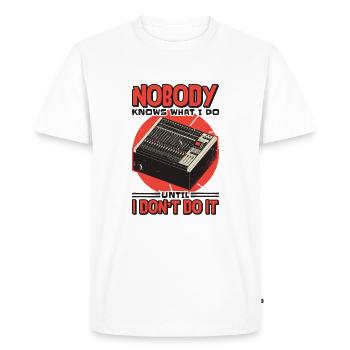 Technicien audio technique de l’événement - T-shirt Premium bio Homme - blanc - Devant - Nico (187cm)