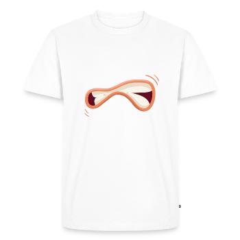 Angry Funny Face / Mouth Sad Evil - Men's Premium Organic T-Shirt - white - Front - Nico (187cm)