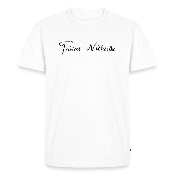 Friedrich Nietzsche Signature - T-shirt Premium bio Homme - blanc - Devant - Nico (187cm)