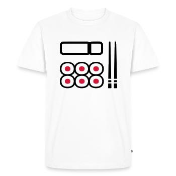 Sushi - T-shirt Premium bio Homme - blanc - Devant - Nico (187cm)
