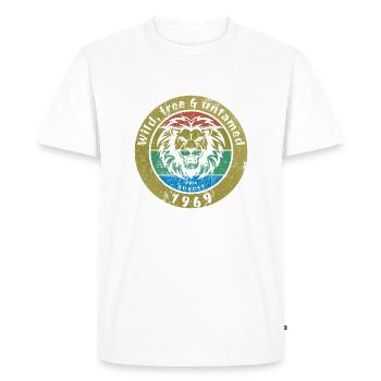 Sauvage, libre et indompté depuis 08/1969 - T-shirt Premium bio Homme - blanc - Devant - Nico (187cm)