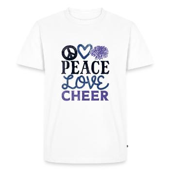 Peace Love Cheer Design - T-shirt Premium bio Homme - blanc - Devant - Nico (187cm)