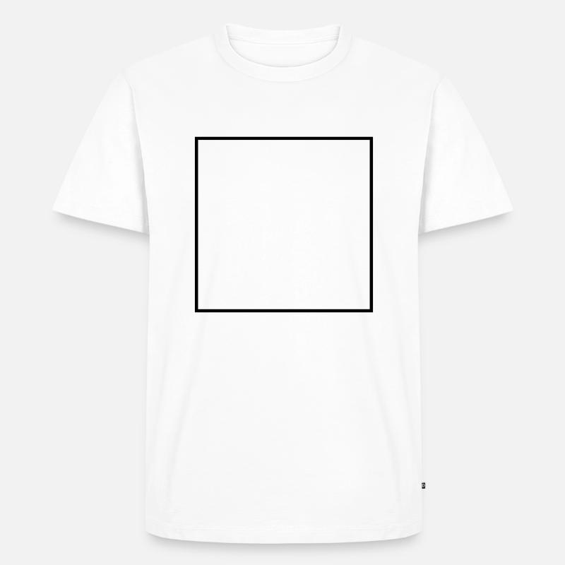 Quadrat - Männer Premium Bio T-Shirt - Weiß