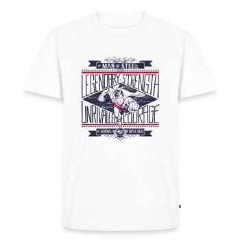 Superman Legendary Strength - Männer Premium Bio T-Shirt - Weiß - Vorne - Nico (187cm)