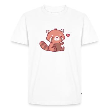Cute Happy Red Panda - Men's Premium Organic T-Shirt - white - Front - Nico (187cm)