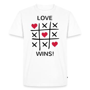 Love Wins Loving Sayings Love win's Peace - Men's Premium Organic T-Shirt - white - Front - Nico (187cm)