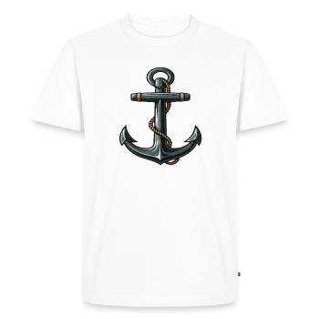T-shirt ancre pirate look nautique aventureux - T-shirt Premium bio Homme - blanc - Devant - Nico (187cm)