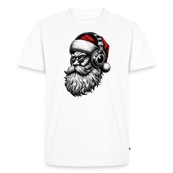 Hipster Santa Headphones - Men's Premium Organic T-Shirt - white - Front - Nico (187cm)