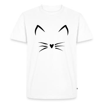 visage de chat - T-shirt Premium bio Homme - blanc - Devant - Nico (187cm)