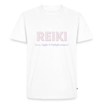 Reiki - Men's Premium Organic T-Shirt - white - Front - Nico (187cm)