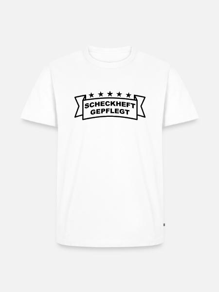 Scheckheftgepflegt Spruchband - Männer Premium Bio T-Shirt - Weiß