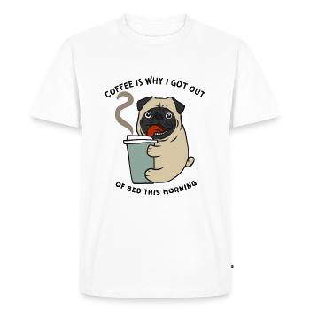 Dog with coffee mug - Men's Premium Organic T-Shirt - white - Front - Nico (187cm)