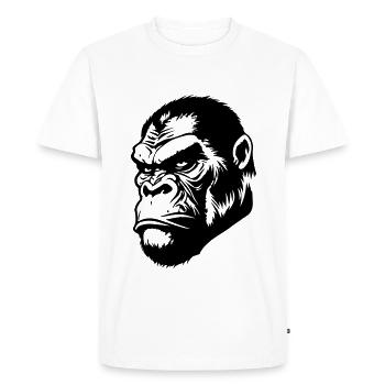 Gorilla Head - Men's Premium Organic T-Shirt - white - Front - Nico (187cm)