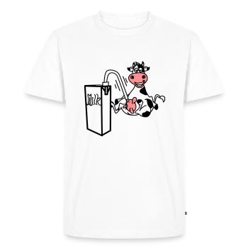 milkcow - Men's Premium Organic T-Shirt - white - Front - Nico (187cm)