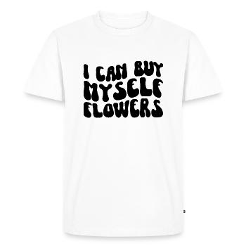 Buy myself flowers Shirt Illustration - Men's Premium Organic T-Shirt - white - Front - Nico (187cm)