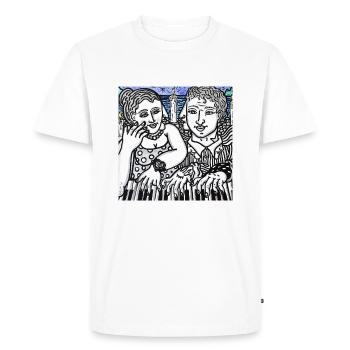 Piano à quatre mains - T-shirt Premium bio Homme - blanc - Devant - Nico (187cm)