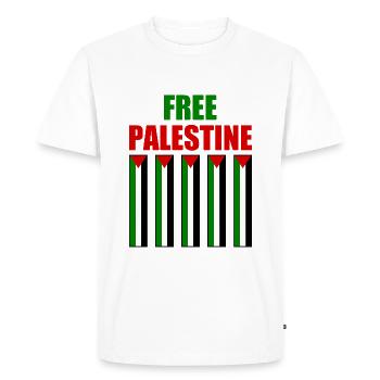 Free palestine - T-shirt Premium bio Homme - blanc - Devant - Nico (187cm)