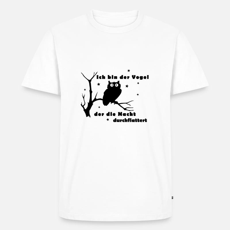 Eule - Männer Premium Bio T-Shirt - Weiß