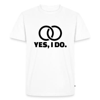 Demande en mariage - T-shirt Premium bio Homme - blanc - Devant - Nico (187cm)