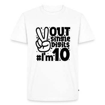 Peace Out Single Digits I'm 10 Years Old Birthday - Men's Premium Organic T-Shirt - white - Front - Nico (187cm)