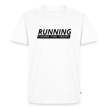 Running Race Therapy - Chemise de motivation - T-shirt Premium bio Homme - blanc - Devant - Nico (187cm)