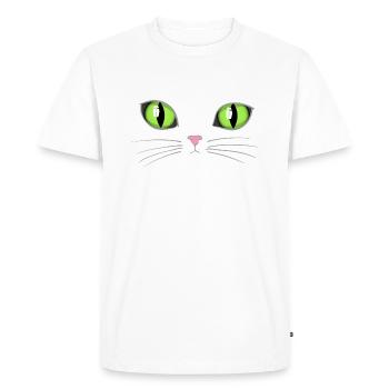 Cat's eyes - Men's Premium Organic T-Shirt - white - Front - Nico (187cm)