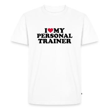 Personal trainer - T-shirt Premium bio Homme - blanc - Devant - Nico (187cm)