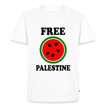 Free palestine - T-shirt Premium bio Homme - blanc - Devant - Nico (187cm)