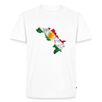 Kurdistan, drapeau kurde - T-shirt Premium bio Homme - blanc - Devant - Nico (187cm)