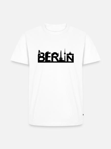 Berlin skyline with sights - Men's Premium Organic T-Shirt - white