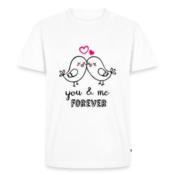 Love birds - Men's Premium Organic T-Shirt - white - Front - Nico (187cm)