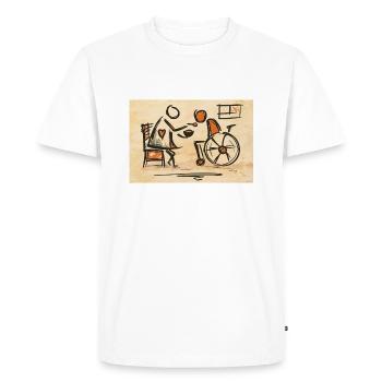 geriatric nurse, caregiver, caregiver, wheelchair - Men's Premium Organic T-Shirt - white - Front - Nico (187cm)