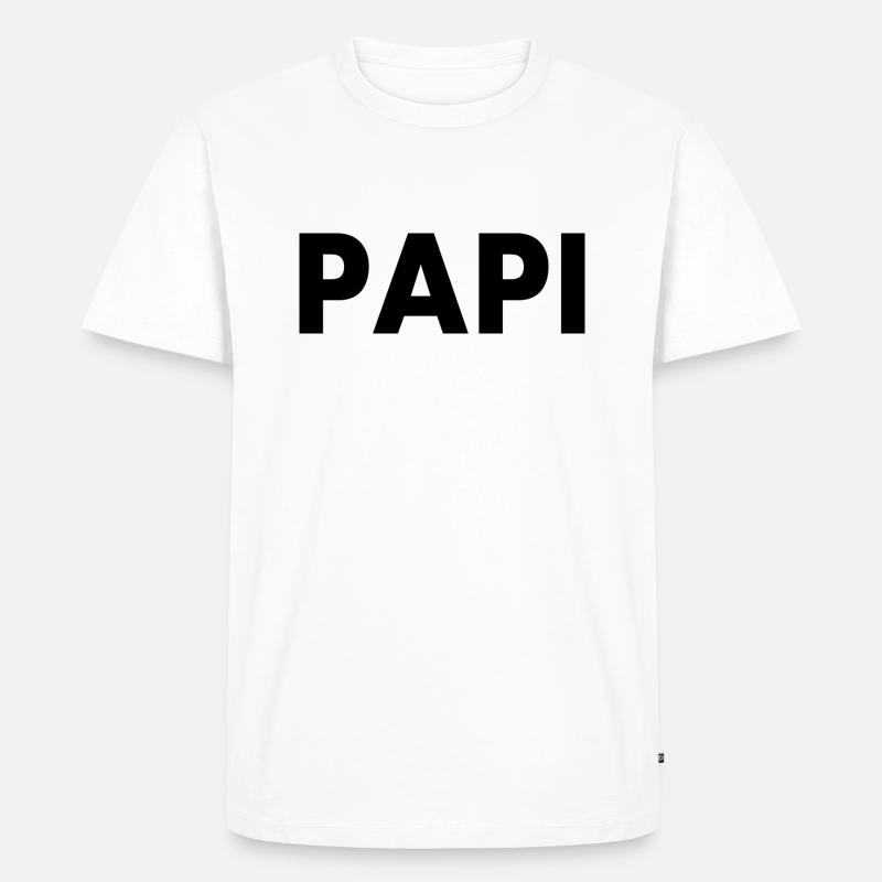 Papi - Männer Premium Bio T-Shirt - Weiß