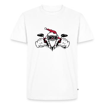 Père Noël sur moto - T-shirt Premium bio Homme - blanc - Devant - Nico (187cm)