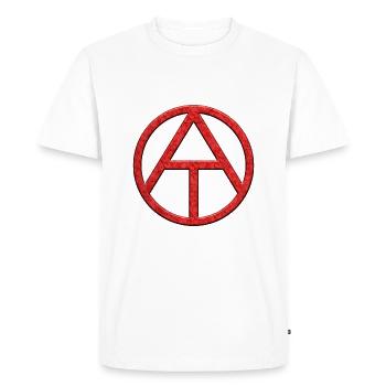 SYMBOLE DE L’ATHÉISME - T-shirt Premium bio Homme - blanc - Devant - Nico (187cm)