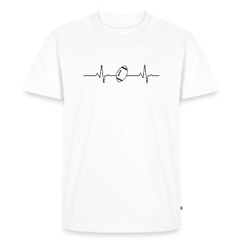 Rythme de mon cœur et baseball - T-shirt Premium bio Homme - blanc - Devant - Nico (187cm)