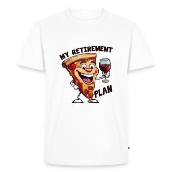 Pizza Retirement Plan fun pizza slice - Men's Premium Organic T-Shirt - white - Front - Nico (187cm)