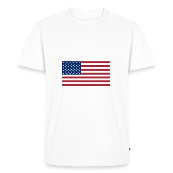 Drapeau USA Amérique États-Unis Stars and Stripes - T-shirt Premium bio Homme - blanc - Devant - Nico (187cm)