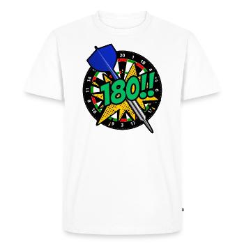 Dartboard - Darts - Darts Fans - Darts Players 180 - Men's Premium Organic T-Shirt - white - Front - Nico (187cm)