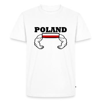 Pologne - T-shirt Premium bio Homme - blanc - Devant - Nico (187cm)