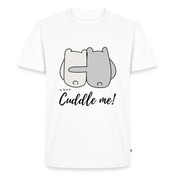 Fais-moi des câlins - T-shirt Premium bio Homme - blanc - Devant - Nico (187cm)
