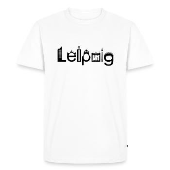 Leipzig Skyline with Landmarks - Men's Premium Organic T-Shirt - white - Front - Nico (187cm)