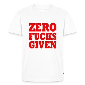 Zero fucks given - Men's Premium Organic T-Shirt - white - Front - Nico (187cm)