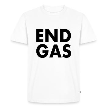 End gas - Men's Premium Organic T-Shirt - white - Front - Nico (187cm)